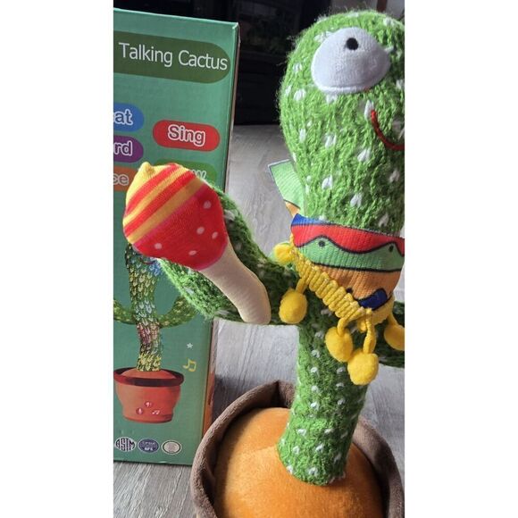 Dancing Cactus Plush Toy Lighted Electronic Recording Shake With Song Funny - Picture 12 of 16